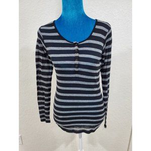 Doof Striped Longsleeve Shirt Top Size M